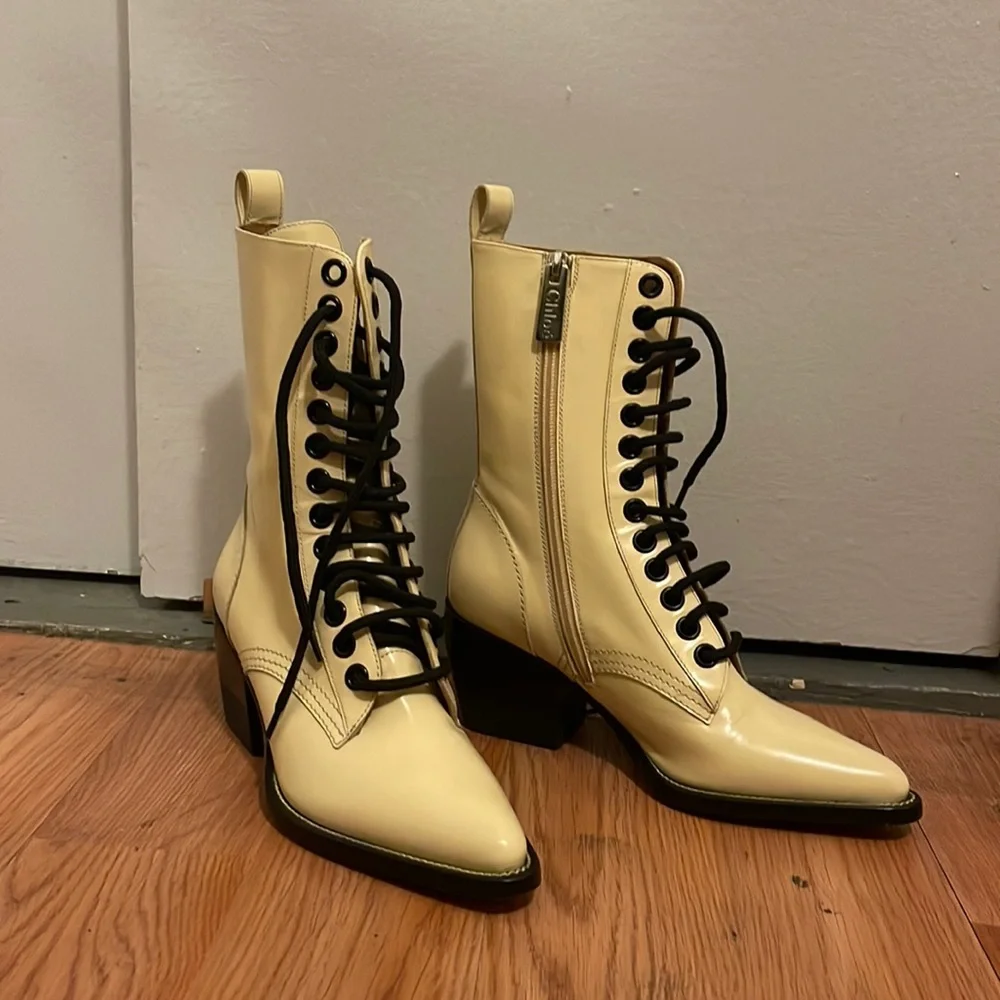 CHLOE RYLEE MEDIUM LEATHER ANKLE BOOTS - Picture 2 of 8